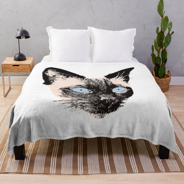 Item preview, Siamese Cat Blue Eyes Feline Portrait Art designed and sold by OlyvieArt.