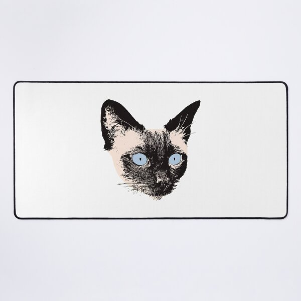 Item preview, Siamese Cat Blue Eyes Feline Portrait Art designed and sold by OlyvieArt.