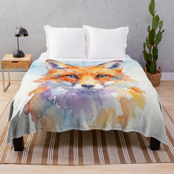 Item preview, Vibrant Fox Watercolor – Rustic Animal Portrait designed and sold by caracatita75.