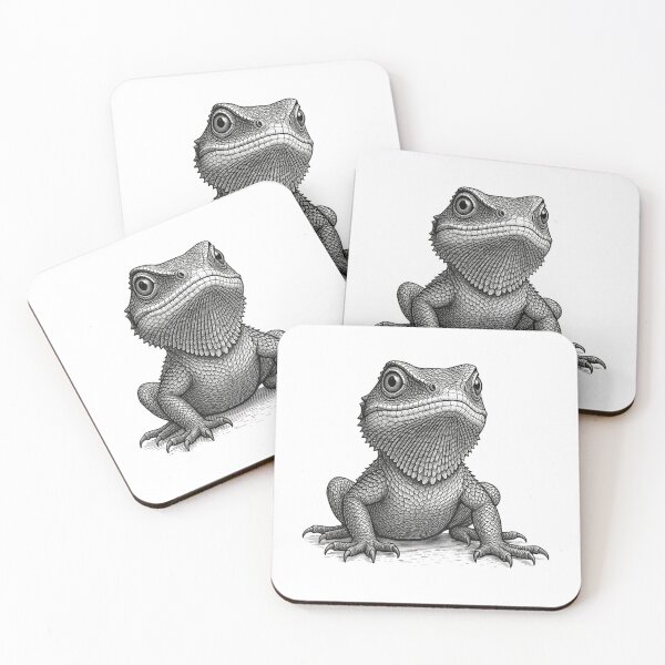 Item preview, Detailed Ink Sketch Bearded Dragon Portrait designed and sold by domostore.