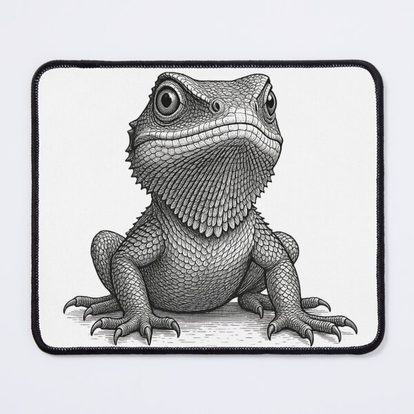 Item preview, Detailed Ink Sketch Bearded Dragon Portrait designed and sold by domostore.