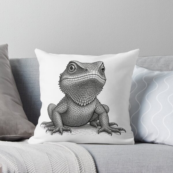 Item preview, Detailed Ink Sketch Bearded Dragon Portrait designed and sold by domostore.