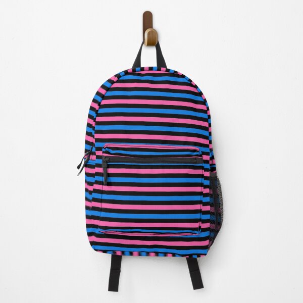 Item preview, Blue And Pink Stripes Design Black designed and sold by PatternTitan.