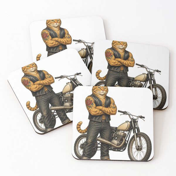 Item preview, Tattooed Cat Speedway Motorcycle Racer designed and sold by TVEX19.