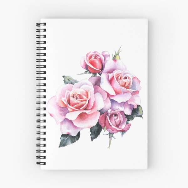 Item preview, Retro roses watercolor calm pink red garden flowers botanical art designed and sold by art-tee-ua.