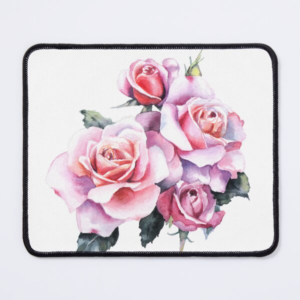 Item preview, Retro roses watercolor calm pink red garden flowers botanical art designed and sold by art-tee-ua.