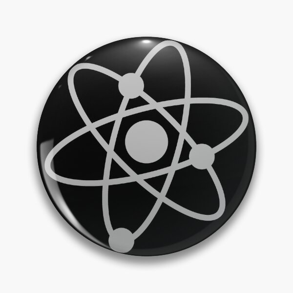 Item preview, Minimalist Silver Atom Shape Science Symbol designed and sold by pattern-archive.