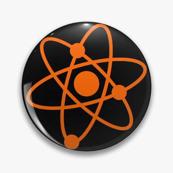 Item preview, Minimalist Orange Atom Shape Science Symbol designed and sold by pattern-archive.