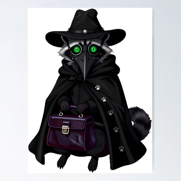 Item preview, Gothic Plague Doctor Raccoon designed and sold by IllumeInk.