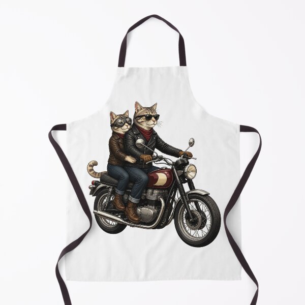 Item preview, Biker Couple Cats Motorcycle Ride designed and sold by TVEX19.