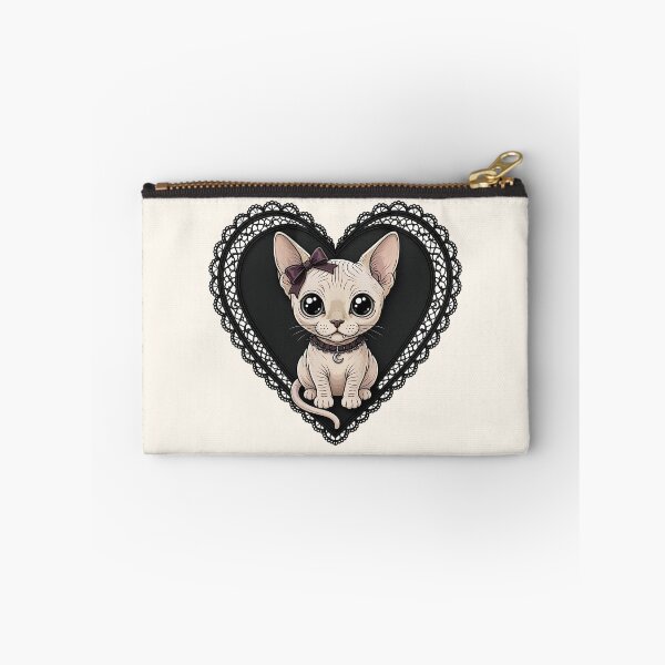 Item preview, Gothic Sphynx Cat in Black Lace Heart designed and sold by SweetLilith.