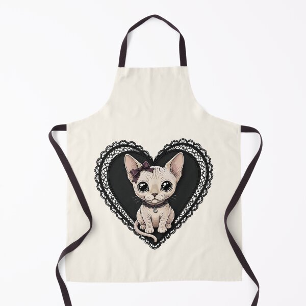 Item preview, Gothic Sphynx Cat in Black Lace Heart designed and sold by SweetLilith.