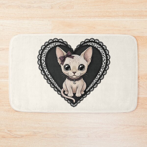Item preview, Gothic Sphynx Cat in Black Lace Heart designed and sold by SweetLilith.