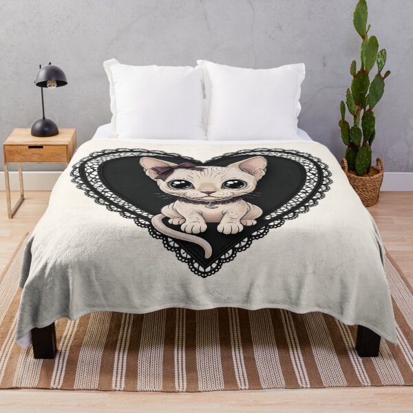 Item preview, Gothic Sphynx Cat in Black Lace Heart designed and sold by SweetLilith.