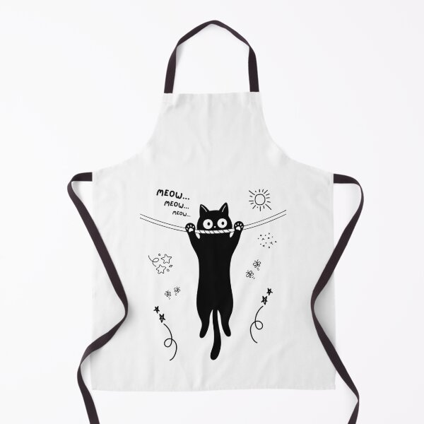 Item preview, Cute Hanging Black Cat Meow Doodle Art designed and sold by ReGenDx.