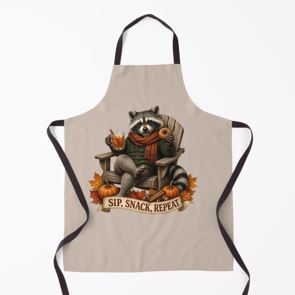Item preview, Sip, Snack, Repeat - Cozy Autumn Raccoon designed and sold by TatyanaArt.