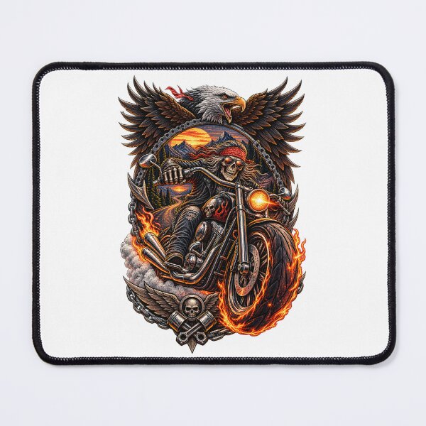 Item preview, Skeleton Biker – Eagle Motorcycle Rider designed and sold by CreativeMindsetLab.