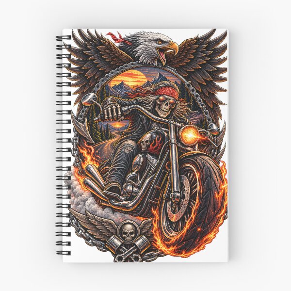Item preview, Skeleton Biker – Eagle Motorcycle Rider designed and sold by CreativeMindsetLab.