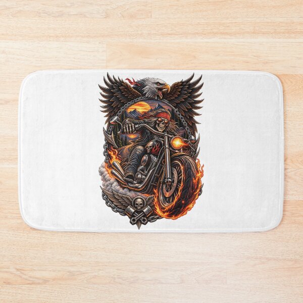 Item preview, Skeleton Biker – Eagle Motorcycle Rider designed and sold by CreativeMindsetLab.