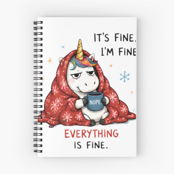 Item preview, Funny Unicorn 'It's Fine. I'm Fine. Everything Is Fine.' Blanket Meme Illustration designed and sold by Sitred123.