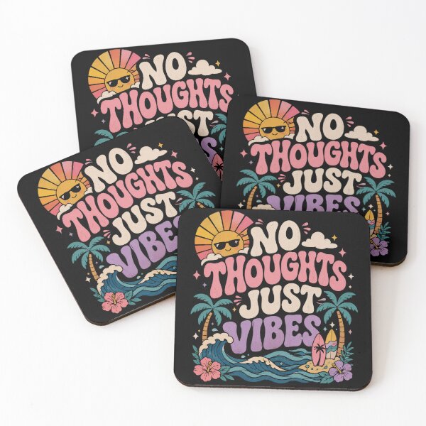 Item preview, No Thoughts Just Vibes T-Shirt  Aesthetic Chill Retro Sunset Design  Funny Relaxed Mood Graphic Tee designed and sold by Artimax-Studio.