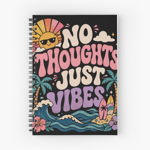 Item preview, No Thoughts Just Vibes T-Shirt  Aesthetic Chill Retro Sunset Design  Funny Relaxed Mood Graphic Tee designed and sold by Artimax-Studio.