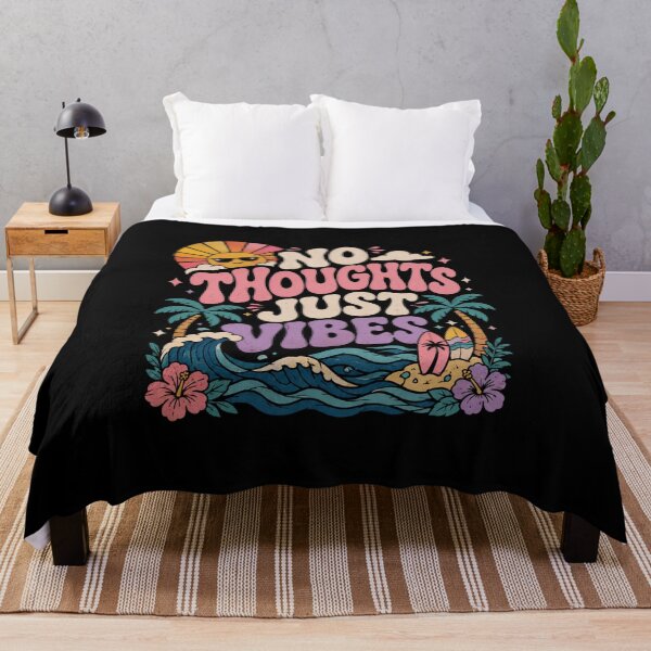 Item preview, No Thoughts Just Vibes T-Shirt Aesthetic Chill Retro Sunset Design Funny Relaxed Mood Graphic Tee designed and sold by Artimax-Studio.