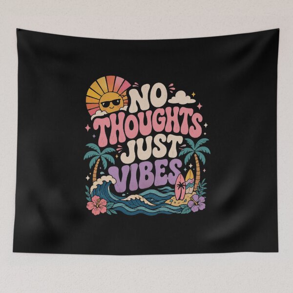 Item preview, No Thoughts Just Vibes T-Shirt  Aesthetic Chill Retro Sunset Design  Funny Relaxed Mood Graphic Tee designed and sold by Artimax-Studio.