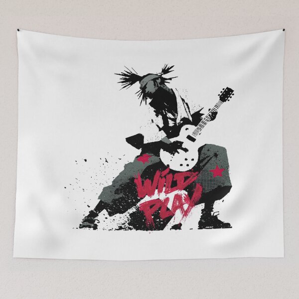 Item preview, Heavy Metal Guitar Player Smashing Gear Silhouette designed and sold by EdvvinStudios.