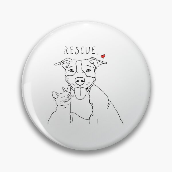 Item preview, Rescue Dog and Cat Love Line Art designed and sold by OlyvieArt.
