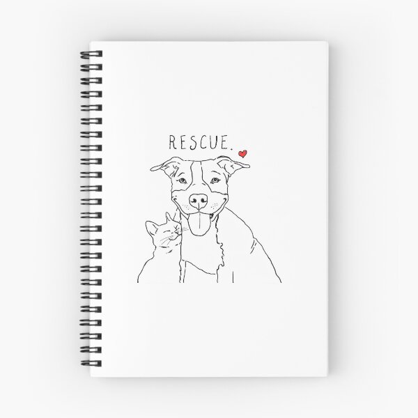 Item preview, Rescue Dog and Cat Love Line Art designed and sold by OlyvieArt.