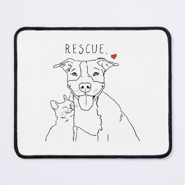 Item preview, Rescue Dog and Cat Love Line Art designed and sold by OlyvieArt.