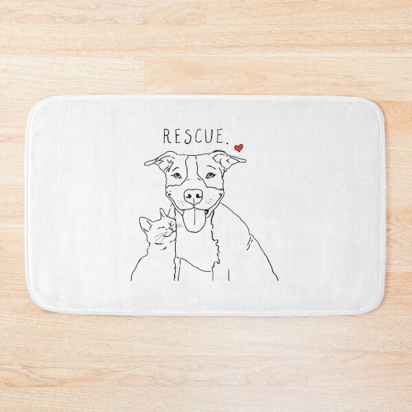 Item preview, Rescue Dog and Cat Love Line Art designed and sold by OlyvieArt.
