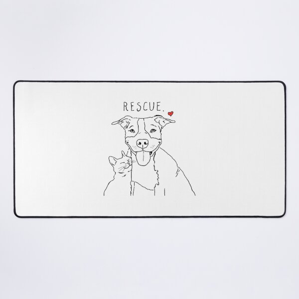 Item preview, Rescue Dog and Cat Love Line Art designed and sold by OlyvieArt.