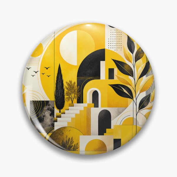 Item preview, Yellow Geometric Mediterranean Architecture Art designed and sold by zhivago1980.