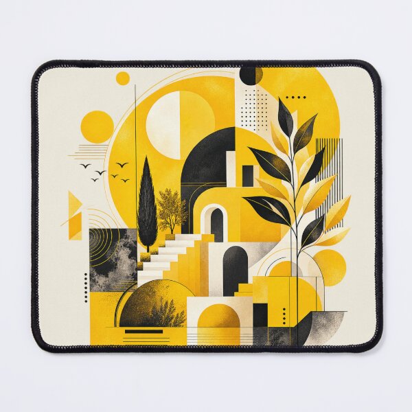 Item preview, Yellow Geometric Mediterranean Architecture Art designed and sold by zhivago1980.