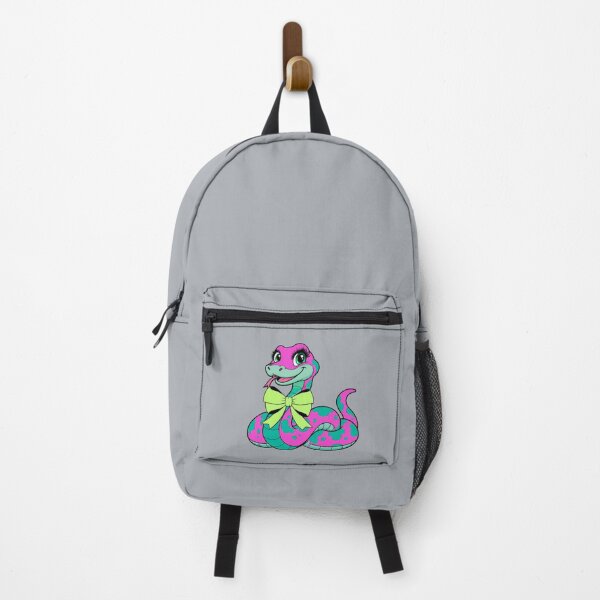 Item preview, Cute Pink and Turquoise Snake with Green Bow designed and sold by Aimetoi.