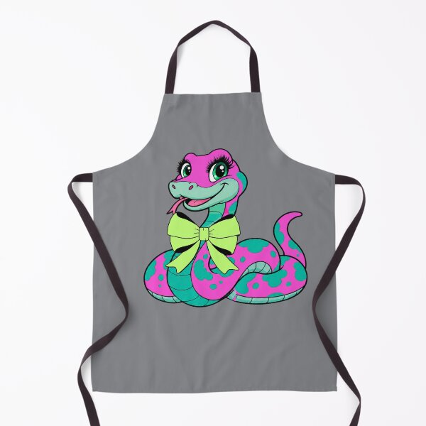 Item preview, Cute Pink and Turquoise Snake with Green Bow designed and sold by Aimetoi.