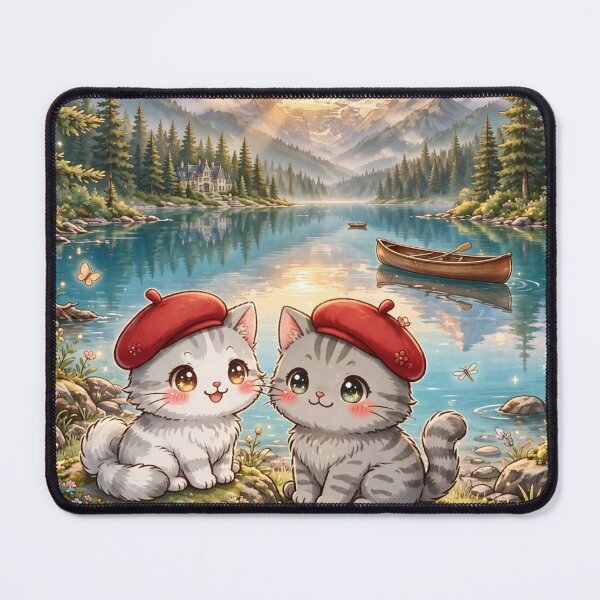 Item preview, Canadian Rockies Sunrise - Freda & Junior Lake Louise Boss Mode Cats designed and sold by MAISON SYLVIE.