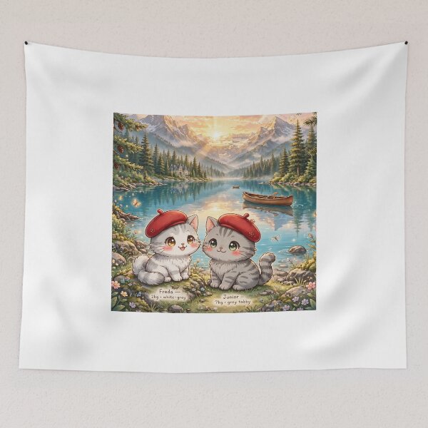 Item preview, Canadian Rockies Sunrise - Freda & Junior Lake Louise Boss Mode Cats designed and sold by MAISON SYLVIE.