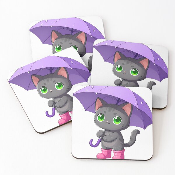 Item preview, Gray Kitten Rainy Day Icon designed and sold by pumsquare.