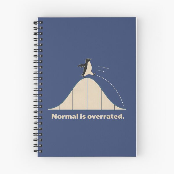 Artikelvorschau, Normal ist überbewertet – T-Shirt-Design mit schläfriger Glockenkurve und Pinguin entworfen und verkauft von ManggaeJM.