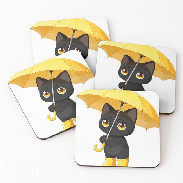 Item preview, Black Kitten Rainy Day Icon designed and sold by pumsquare.