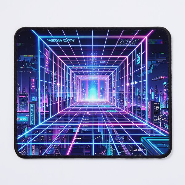 Item preview, Neon abstract digital landscape designed and sold by Agnisherl.