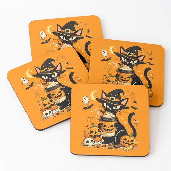 Item preview, Witch Cat Pumpkin Spice Latte – Cute Halloween Black Cat Coffee Lover Gift designed and sold by Artycom.
