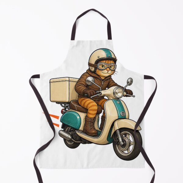 Item preview, Retro Scooter Courier Orange Cat designed and sold by TVEX19.