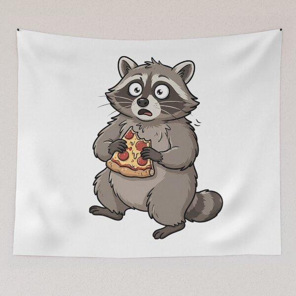 Item preview, Chaotic Raccoon Eating Pizza Trash Panda designed and sold by DripCultureLab.