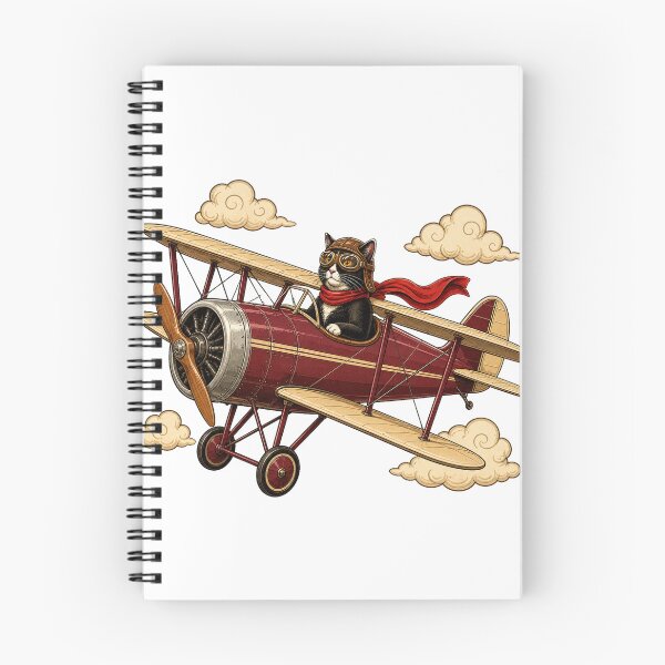 Item preview, Vintage Biplane Pilot Tuxedo Cat designed and sold by TVEX19.