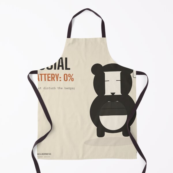 Item preview, Social Battery 0% Badger Funny Wildlife Design designed and sold by Helt-enkelt.