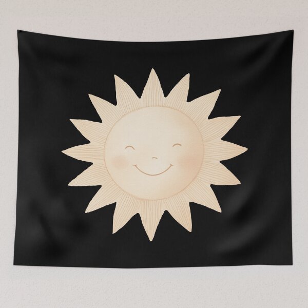 Item preview, Boho Watercolor Happy Sun Minimalist Sunbeam Face designed and sold by Vision Crafted.